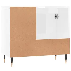 Berkfield Bathroom Cabinet High Gloss White 65x33x60 cm Engineered Wood