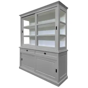 Jacksonport Display Cabinet Light Grey/White