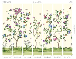 Origin Murals Oriental Flower Tree Ivory Matt Smooth Paste the Wall Mural 350cm wide x 280cm high