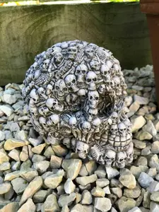 Skull of Skulls Stone Statue British Made Gothic Outdoor Garden Ornament