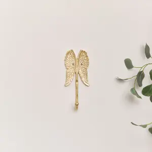 Melody Maison Shiny Gold Angel Wings Wall Hook