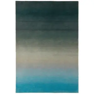 Blue Handmade , Luxurious , Easy to Clean Modern , Plain , Wool Rug for Living Room, Bedroom - 70 X 240 (Runner)