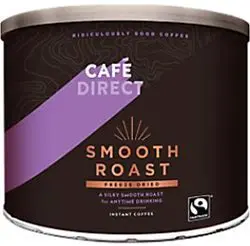 Café Direct Fairtrade Freeze Dried Instant Coffee Tin Ground Smooth 500 G