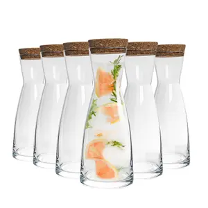 Bormioli Rocco - Ypsilon Glass Carafes with Cork Lids - 285ml - Pack of 6