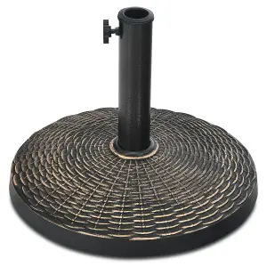 Costway 12kg Round Resin Parasol Base 38mm-48mm Heavy Duty Garden Umbrella Stand