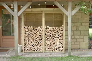 Medium Wooden Overlap Log Store