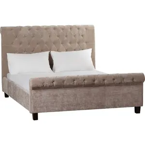 Cheltenham Upholstered Sleigh Bed Silver / Kingsize (5')