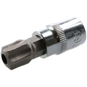 T60 3/8" Drive Tamper Proof Torx Star Bit 48mm Tamper Torx Chrome Vanadium Steel