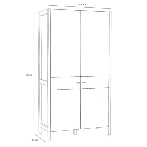 2 Door Wardrobe Matt White & Sonoma Oak Modern Design