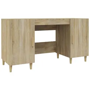 Berkfield Desk Sonoma Oak 140x50x75 cm Engineered Wood