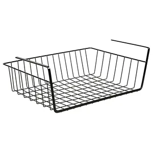 Pack of 2 Under Shelf Storage Basket Storage Organizer for Kitchen Bathroom Office Pantry Cabinet - Under Shelf Hanging Metal