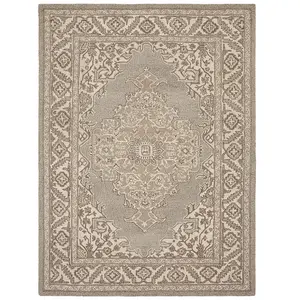 Natural Wool Handmade Luxurious Traditional Easy to Clean Floral Dining Room Bedroom And Living Room-200cm X 290cm