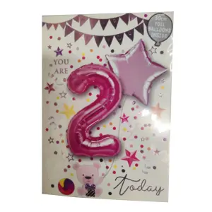 Sensations You Are 2 Today Star Foil Balloon (Pack of 2) Pink (One Size)