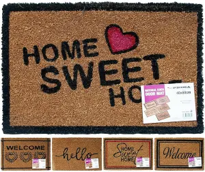 Heavy Duty Non Slip Natural Coco Welcome Door Mat Home Coir Entrance 40 X 60Cm