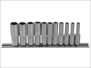 BlueSpot Tools 1/4in Drive Deep Socket Set, 11 Piece