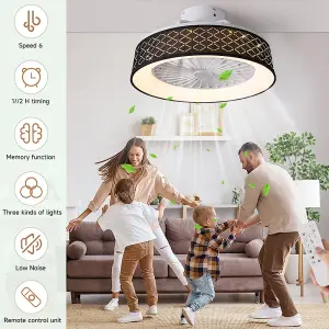 LED Ceiling Fans Mount Rhombus with 5 Blade, Adjustable Speed and Light with Remote