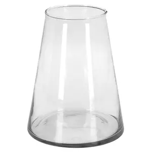 URBNLIVING 16cm Diameter Clear Glass Flowers Vase Cone Shaped Wedding Party Centerpiece