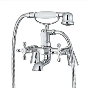 ENKI BT8608 Traditional Bath Shower Mixer Taps Chrome Cross Victorian BEAUMONT