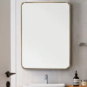 Mccreery Metal Flat Wall Mirror Satin Brass / 76.2cm H x 55.9cm W