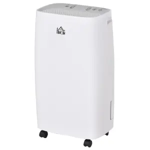 HOMCOM 12L/Day 2500ml Dehumidifier for Home with 24H Timer and 2 Speed Modes