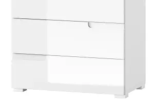 Santino White High Gloss Narrow Chest of Drawers S2