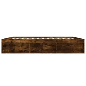 Berkfield Bed Frame Smoked Oak 200x200 cm