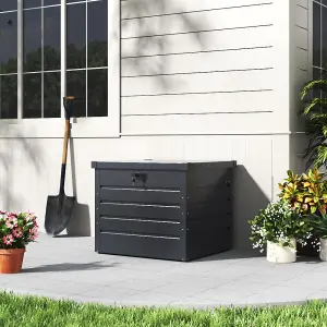 200L Lockable Metal Outdoor Garden Storage Box Without Wheels in Anthracite