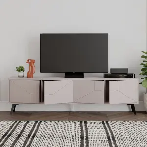 Decortie Dune Modern TV Unit Multimedia Centre with Storage Stylish TV Cabinet 65" TVs Mocha Grey 180cm