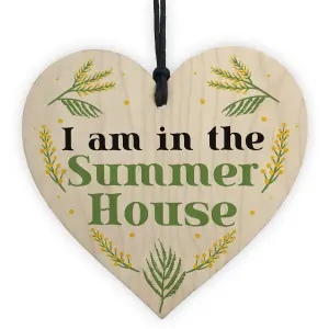 I Am In The Summerhouse Sign Hanging Door Sign Wood Heart Garden Shed Sign Home Decor Gift