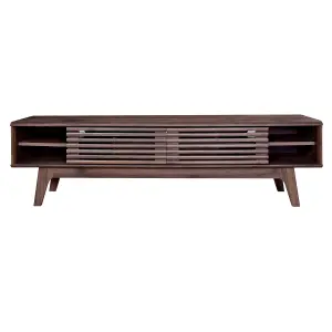 Copen Walnut 150cm TV Unit Cabinet, TV Stand  with 2 Storage Shelves and Sliding Doors for Living Room