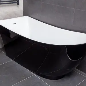 Edmonton Black Acrylic Freestanding Bath (L)1750mm (W)750mm