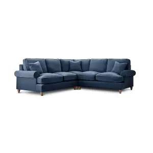 Sofas Express Mumbles Navy Blue Scroll Manhattan Sofa 2-Corner