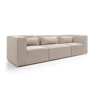 Doris Modular 4 Seater Sofa in Beige Cord Chenille