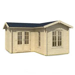 Lasita Portsmouth L Shaped Corner Building - 4m x 4m - Garden Summer House Double Glazed