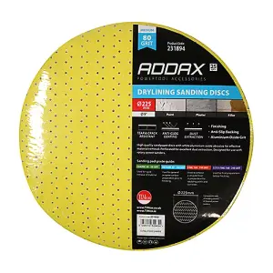 TIMCO Drylining Sanding Discs 80 Grit Yellow - 225mm