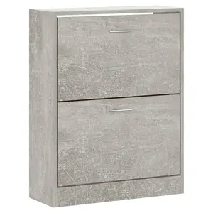 Shoe Cabinet Concrete Grey 63x24x81 cm Engineered Wood