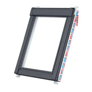 Keylite White PVC Centre Pivot Roof Window with Hi-Therm Glazing With Slate Flashing Kit