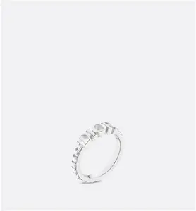 DIOR Diorevolution Ring Silver-Finish Metal With White Crystals - Size M - Women