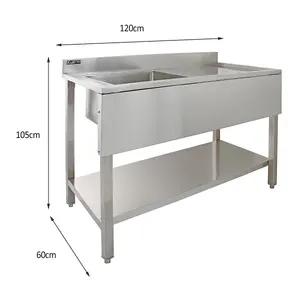 Stainless Steel Catering Sink - Right Hand Drainer