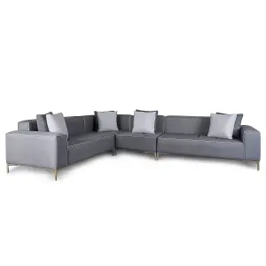 Emelda Grace Cloud Rectangle Corner Sofa - Left Hand - Dark Grey