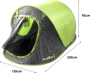 2 Man Pop Up Tent, Camping, Size: 220cm x 120cm x 95cm