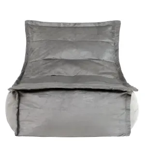 icon Dolce Lounger Bean Bag Charcoal Grey Velvet Bean Bag Chair