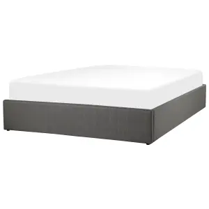 Fabric EU King Size Ottoman Bed Grey DINAN