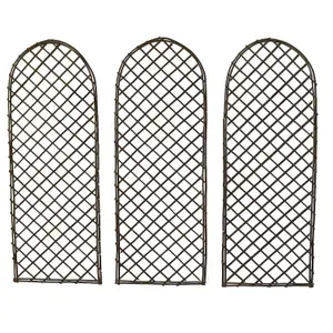 Oypla Set of 3 Willow Trellis Fencing Panel Screen Climbing Trellises