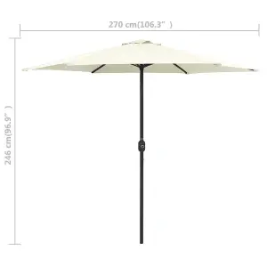 Berkfield Outdoor Parasol with Aluminium Pole 270x246 cm Sand White