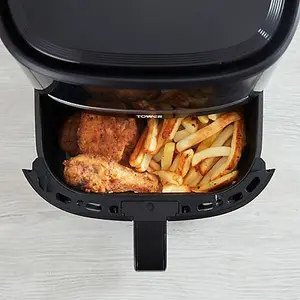 Tower Vortx 6 Litre Digital Space Saver Window Air Fryer Black