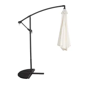 Charles Bentley 3m Hanging Banana Cantilever Garden Umbrella - Cream