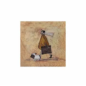 Sam Toft Travels With The Dog Print Brown/Yellow/White (30cm x 30cm)