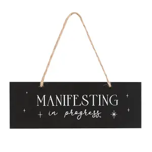 Something Different Manifesting In Progress Hanging Sign Black/White (One Size)