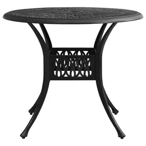 Berkfield Garden Table Black 90x90x74 cm Cast Aluminium